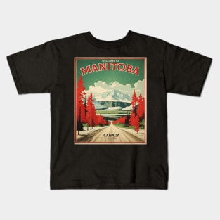 Manitoba Canada Vintage Poster Tourism 2 Kids T-Shirt